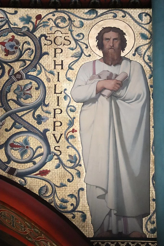 Hippolyte Flandrin - Murales dell'Abbazia di Saint, Germain, des, Prés, Apostolo Filippo